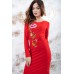 Embroidered maxi dress "Spring" Red